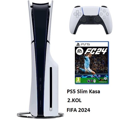 PS5 Slim Kasa 2.Kol + Fifa 24 Oyun (İlhalatcı Garantili) - Thumbnail