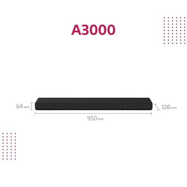 Sony HT-A3000 3.1 Kanal 360 Spatial Sound Mapping Dolby Atmos®/DTS:X® Sound bar - Thumbnail