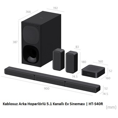 Sony - Sony HT-S40R Kablosuz arka hoparlör 5.1 Ses Sistemi