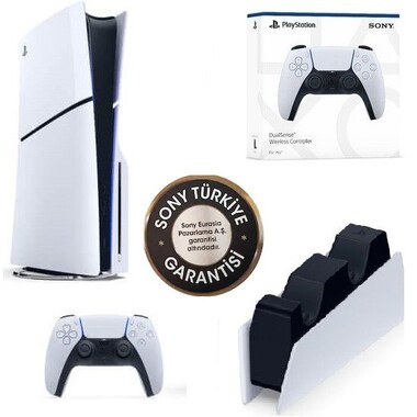 Sony PS5 Slim Konsol 2.Kol Sarj İstasyon Paketi - Thumbnail