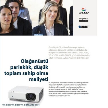 SONY VPL-CH350 4.000 Lümen | 1920 x 1200 çözünürlük | 5.000 SAAT Projeksiyon - Thumbnail