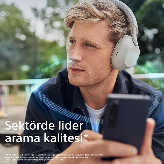 Sony WH-1000XM5 Tamamen Kablosuz Gürültü Engelleme Özellikli Kulaklık-Silver Renk