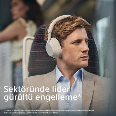 Sony WH-1000XM5 Tamamen Kablosuz Gürültü Engelleme Özellikli Kulaklık-Silver Renk - Thumbnail