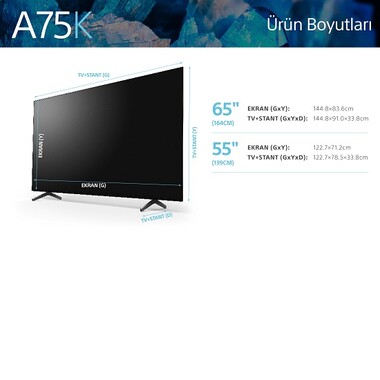 Sony - XR-55A75K | BRAVIA XR | OLED| 4K Ultra HD| Yüksek Dinamik Aralık (HDR) | Smart TV (Google TV) (1)