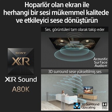 XR-55A80K | BRAVIA XR | OLED | 4K Ultra HD | Yüksek Dinamik Aralık (HDR) | Smart TV (Google TV) - Thumbnail