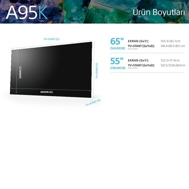 Sony - XR-55A95K | BRAVIA XR | MASTER Series | OLED | 4K Ultra HD | Yüksek Dinamik Aralık (HDR) | Smart TV (Google TV) (1)