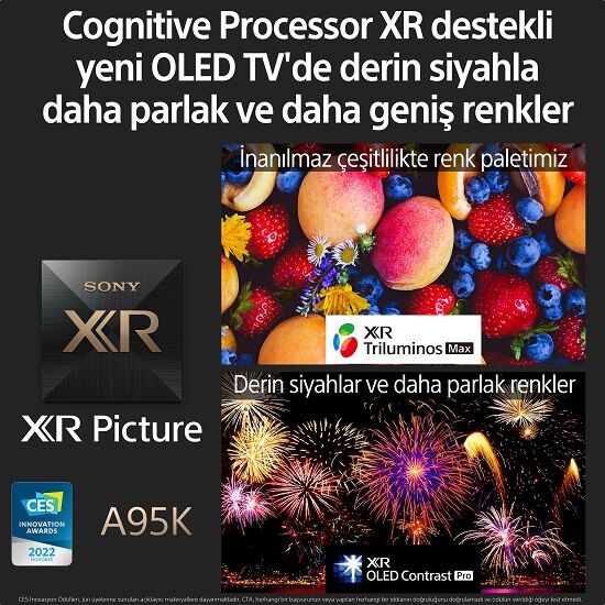 XR-55A95K | BRAVIA XR | MASTER Series | OLED | 4K Ultra HD | Yüksek Dinamik Aralık (HDR) | Smart TV (Google TV)