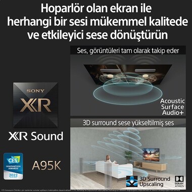 XR-55A95K | BRAVIA XR | MASTER Series | OLED | 4K Ultra HD | Yüksek Dinamik Aralık (HDR) | Smart TV (Google TV) - Thumbnail