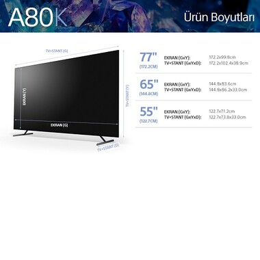 Sony - XR-65A80K | BRAVIA XR | OLED | 4K Ultra HD | Yüksek Dinamik Aralık (HDR) | Smart TV (Google TV) (1)