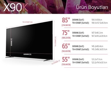 Sony - XR-65X90K BRAVIA XR | Full Array LED | 4K Ultra HD | Yüksek Dinamik Aralık (HDR) | Smart TV (Google TV) (1)